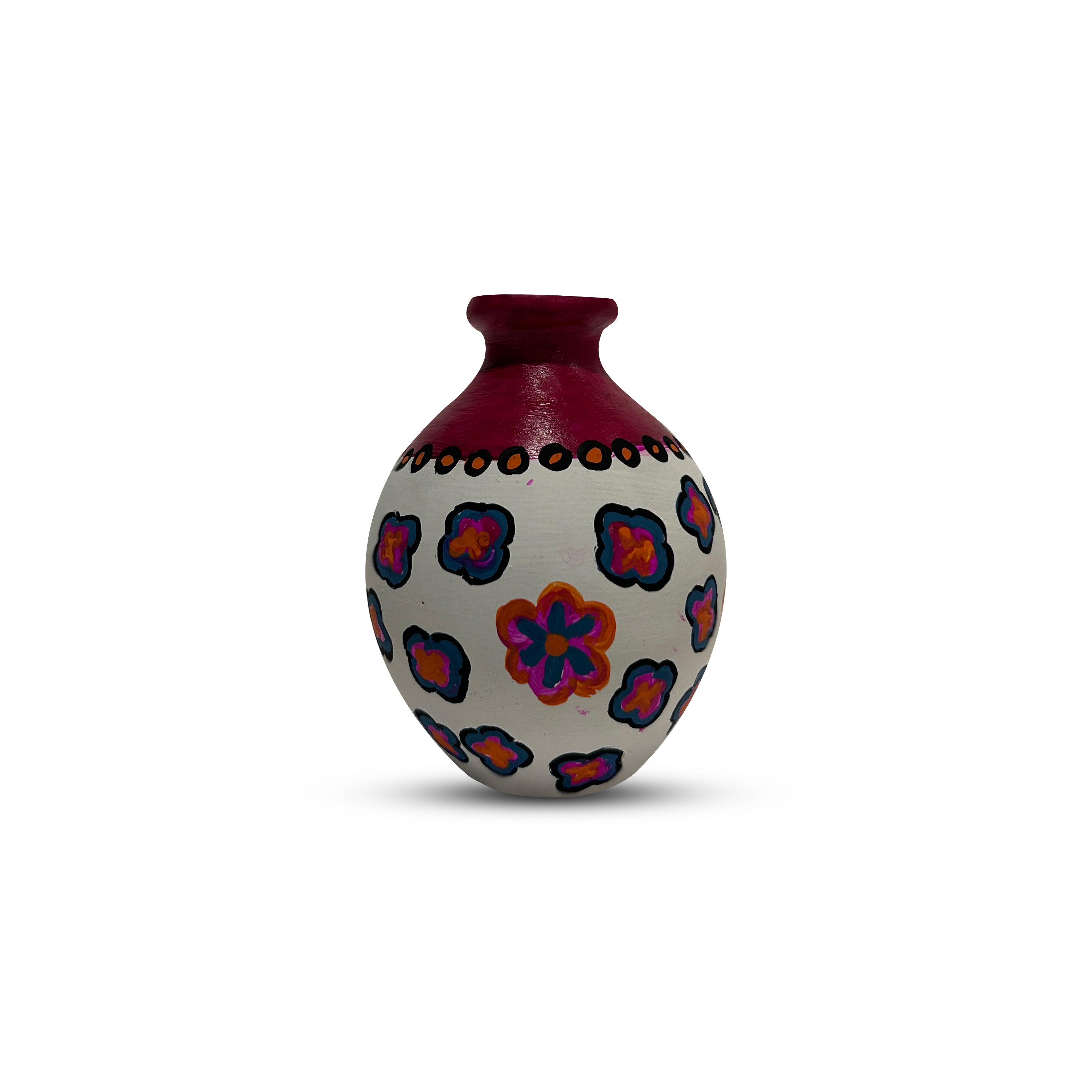 Hand-Painted Earthen Terracotta Vase - Vases / Decorative for Home Miniature Terracotta Pots