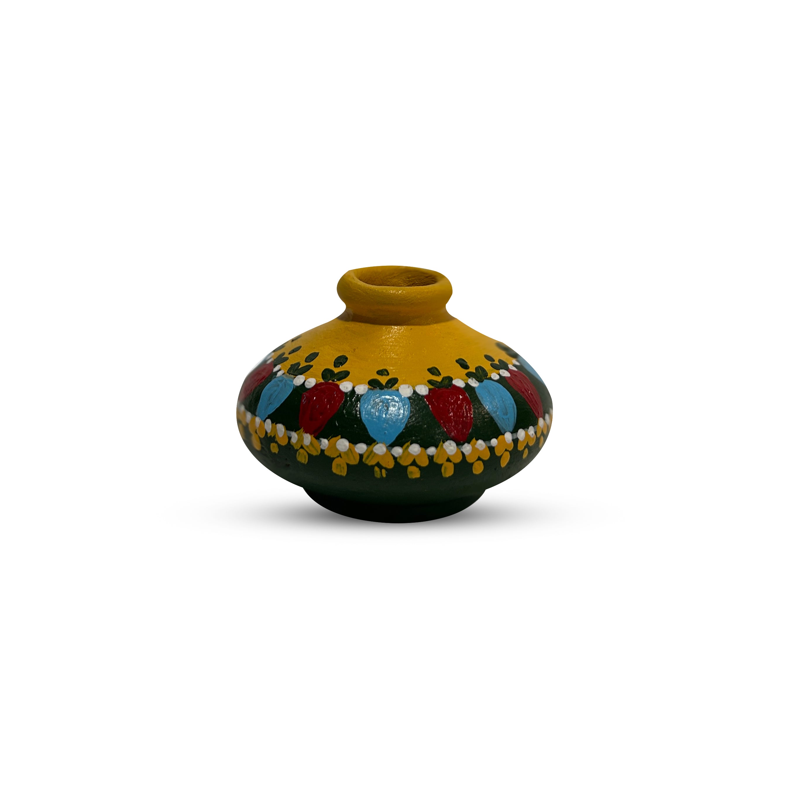 Hand-Painted Earthen Terracotta Vase - Vases / Decorative for Home Miniature Terracotta Pots