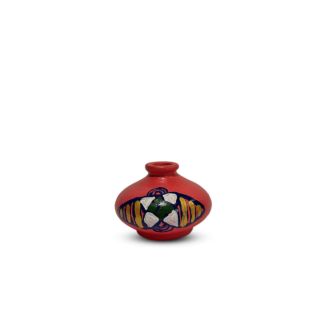 Hand-Painted Earthen Terracotta Vase - Vases / Decorative for Home Miniature Terracotta Pots