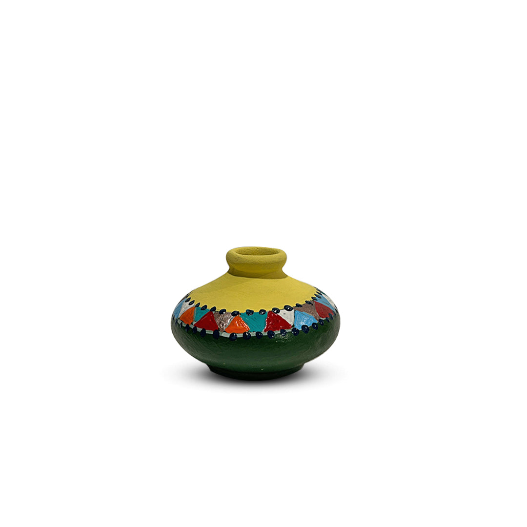 Hand-Painted Earthen Terracotta Vase - Vases / Decorative for Home Miniature Terracotta Pots