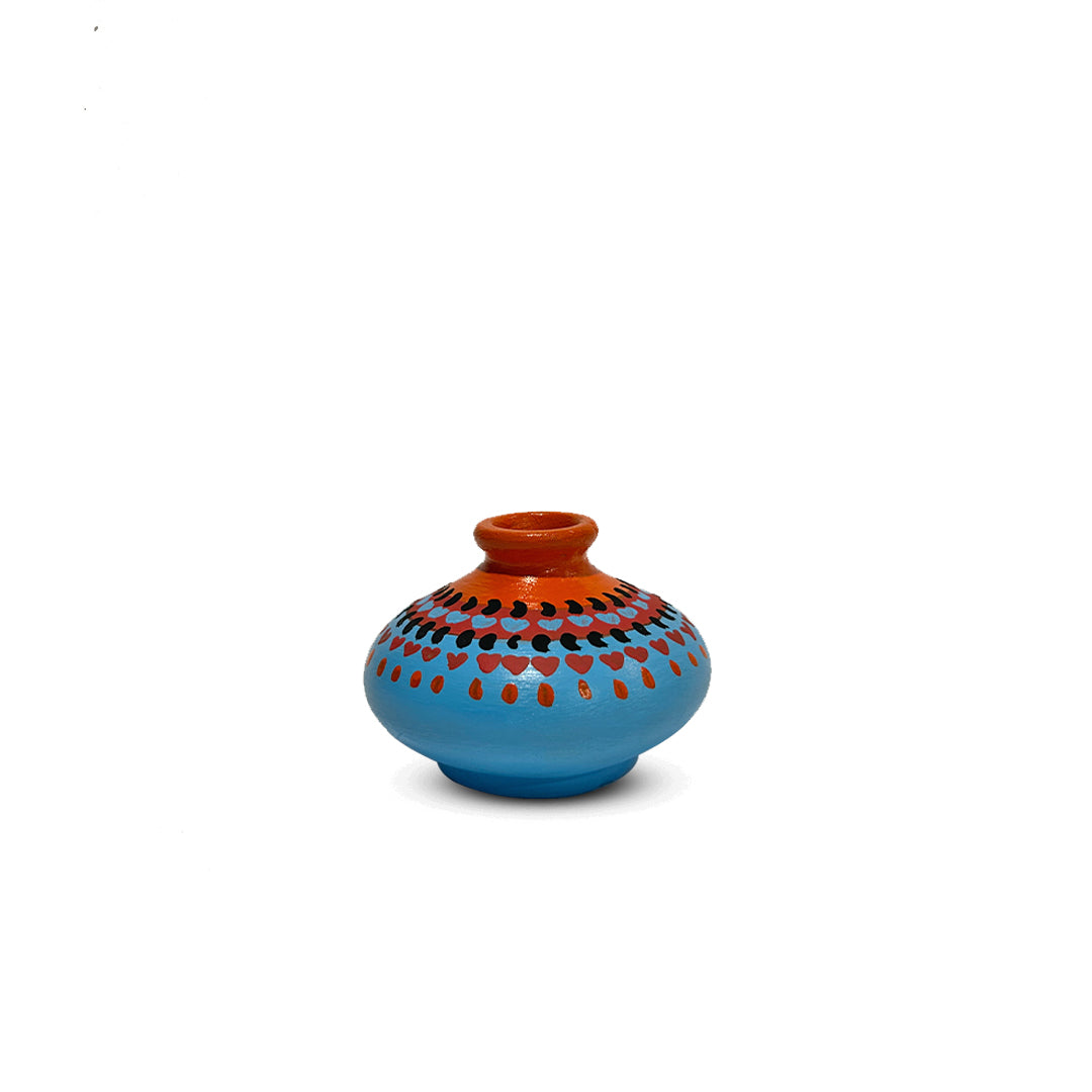 Hand-Painted Earthen Terracotta Vase - Vases / Decorative for Home Miniature Terracotta Pots