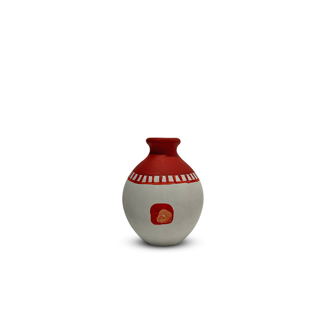 Hand-Painted Earthen Terracotta Vase - Vases / Decorative for Home Miniature Terracotta Pots