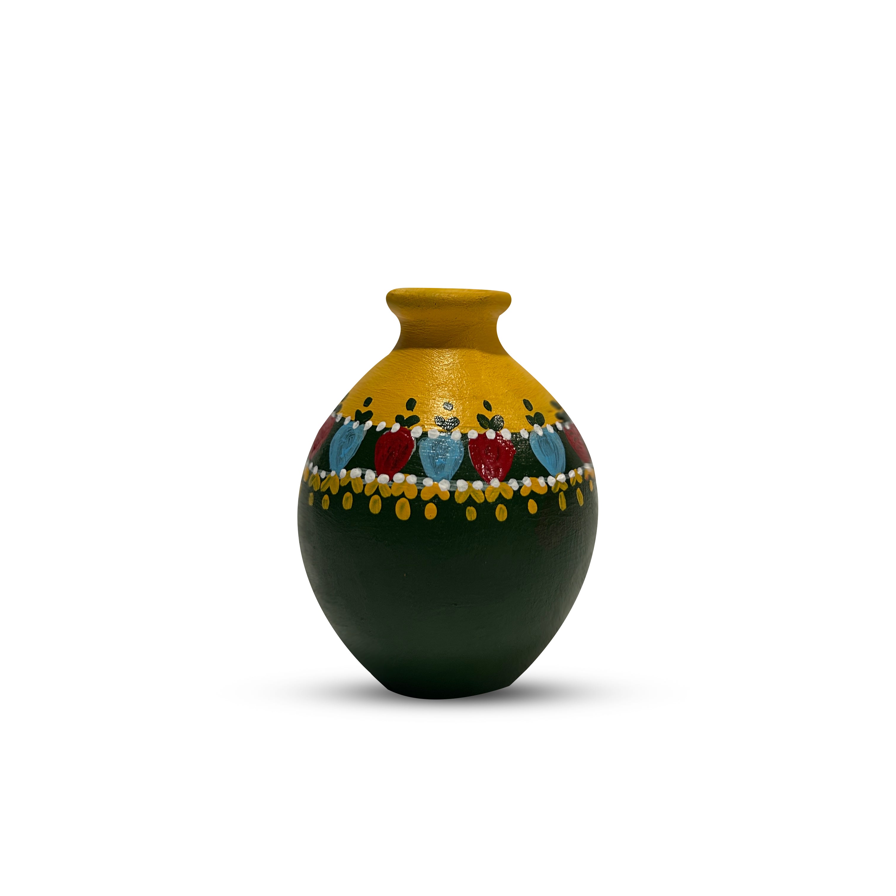 Hand-Painted Earthen Terracotta Vase - Vases / Decorative for Home Miniature Terracotta Pots