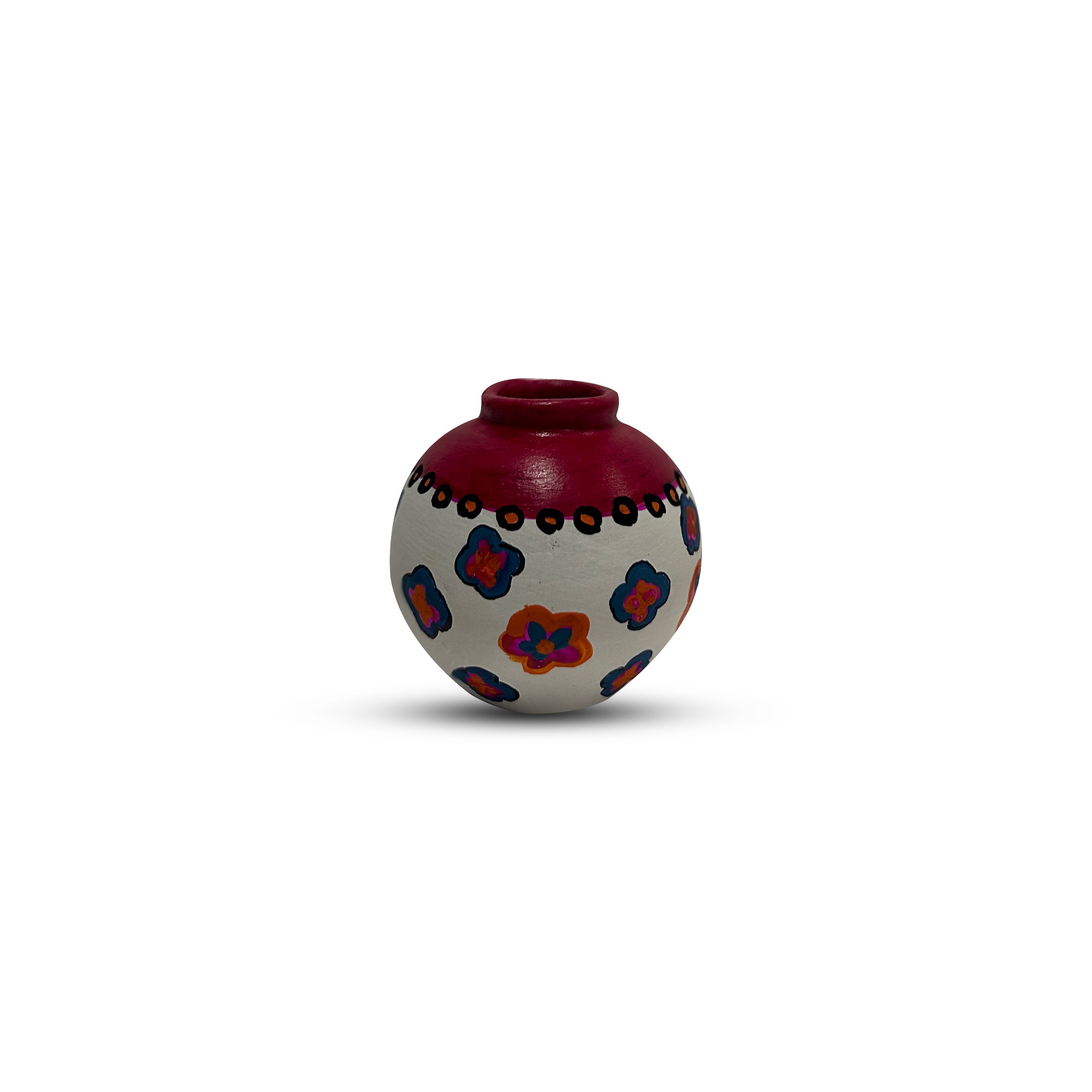 Hand-Painted Earthen Terracotta Vase - Vases / Decorative for Home Miniature Terracotta Pots