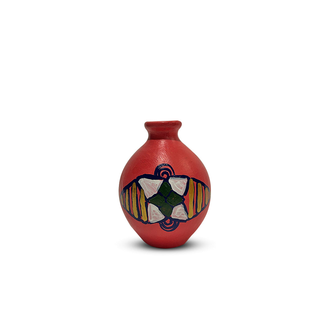 Hand-Painted Earthen Terracotta Vase - Vases / Decorative for Home Miniature Terracotta Pots