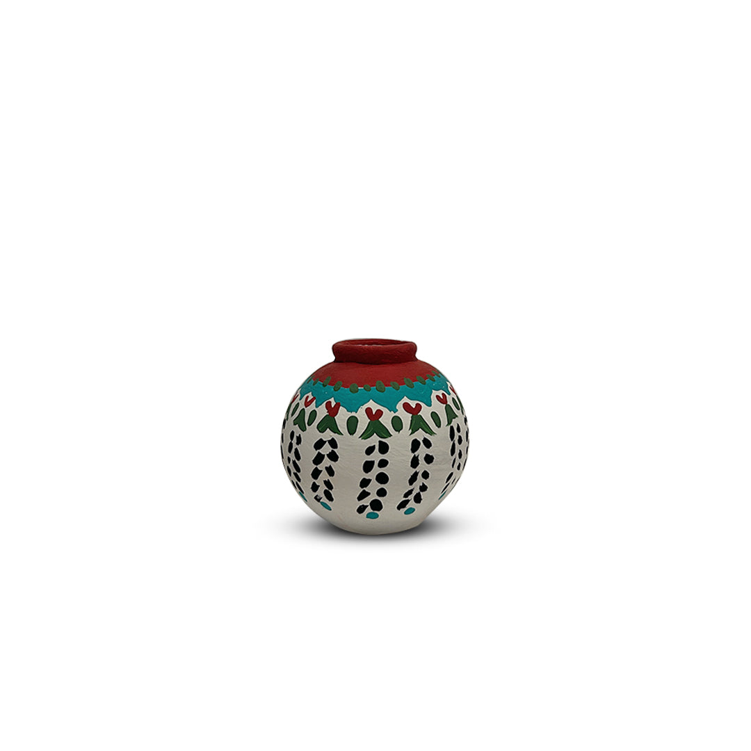 Hand-Painted Earthen Terracotta Vase - Vases / Decorative for Home Miniature Terracotta Pots