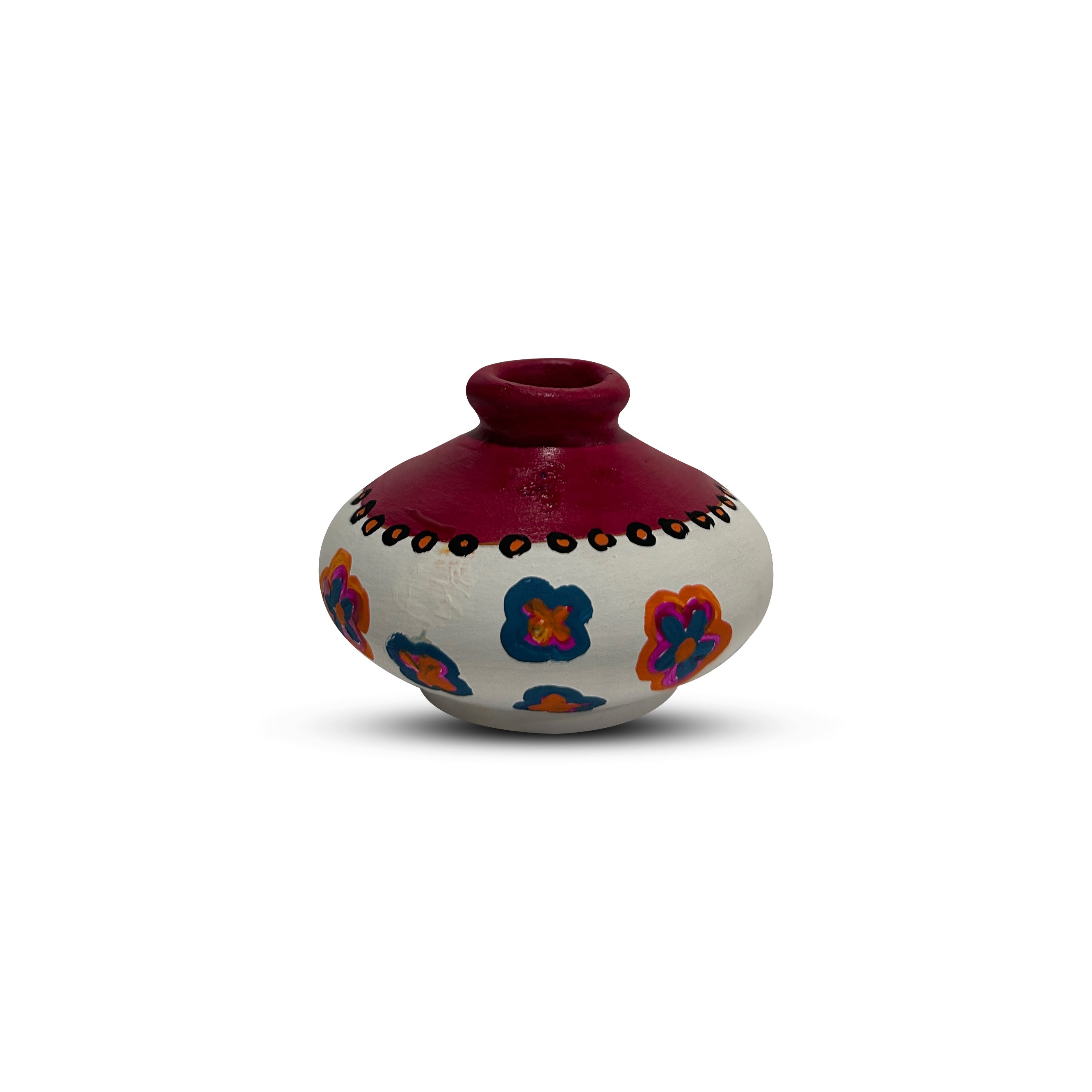 Hand-Painted Earthen Terracotta Vase - Vases / Decorative for Home Miniature Terracotta Pots