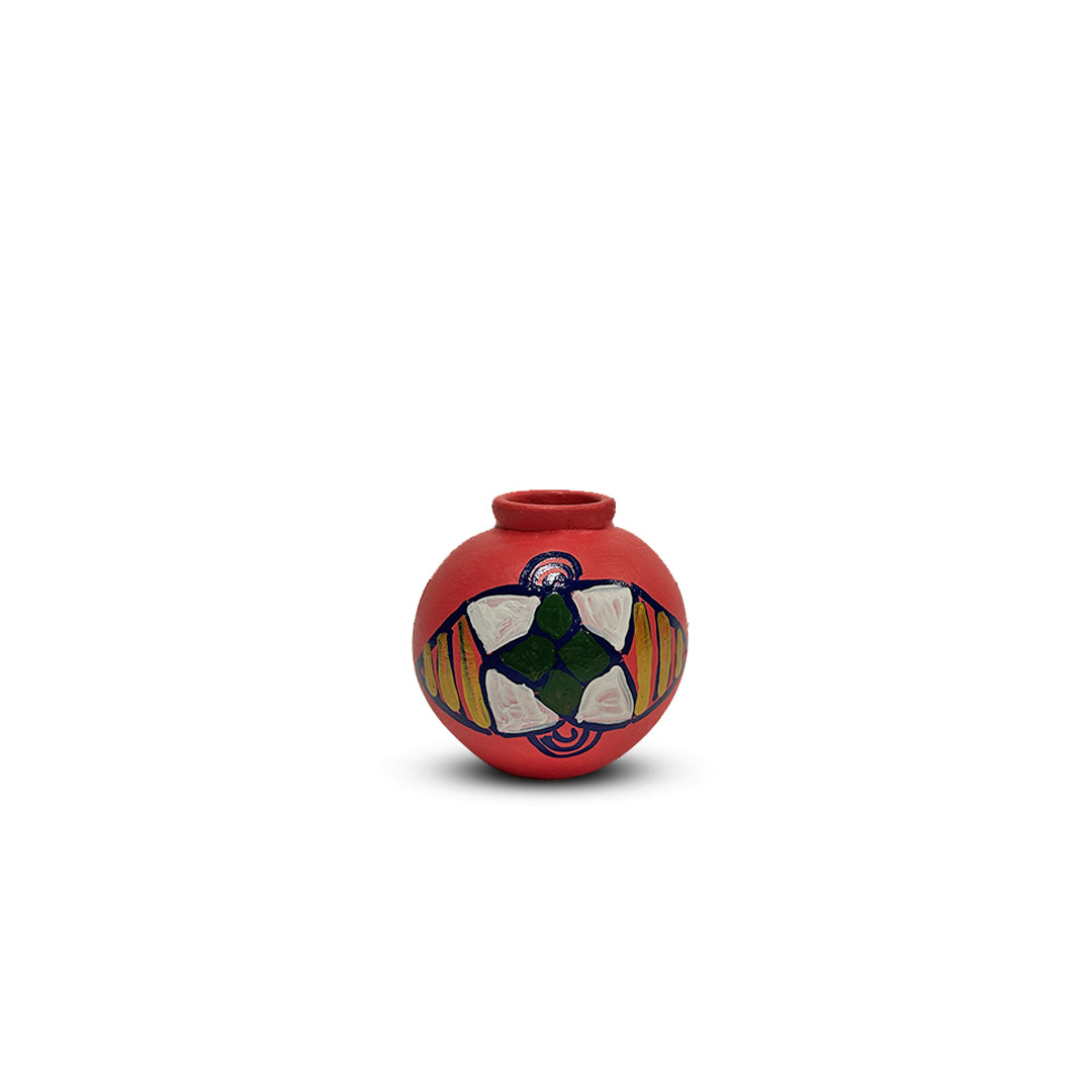 Hand-Painted Earthen Terracotta Vase - Vases / Decorative for Home Miniature Terracotta Pots