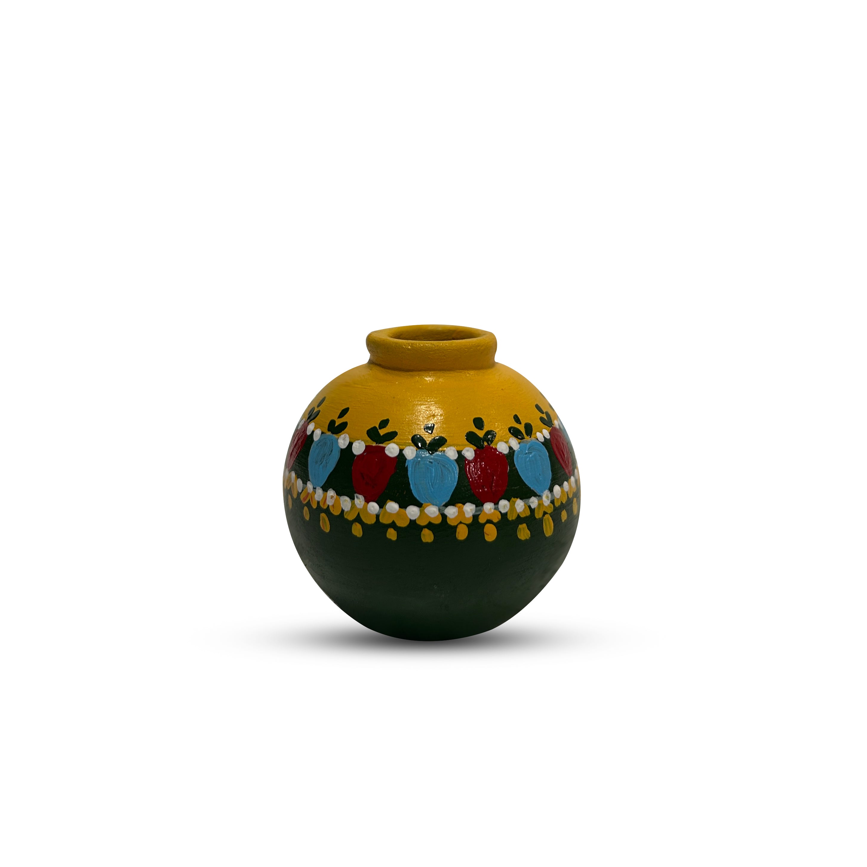 Hand-Painted Earthen Terracotta Vase - Vases / Decorative for Home Miniature Terracotta Pots