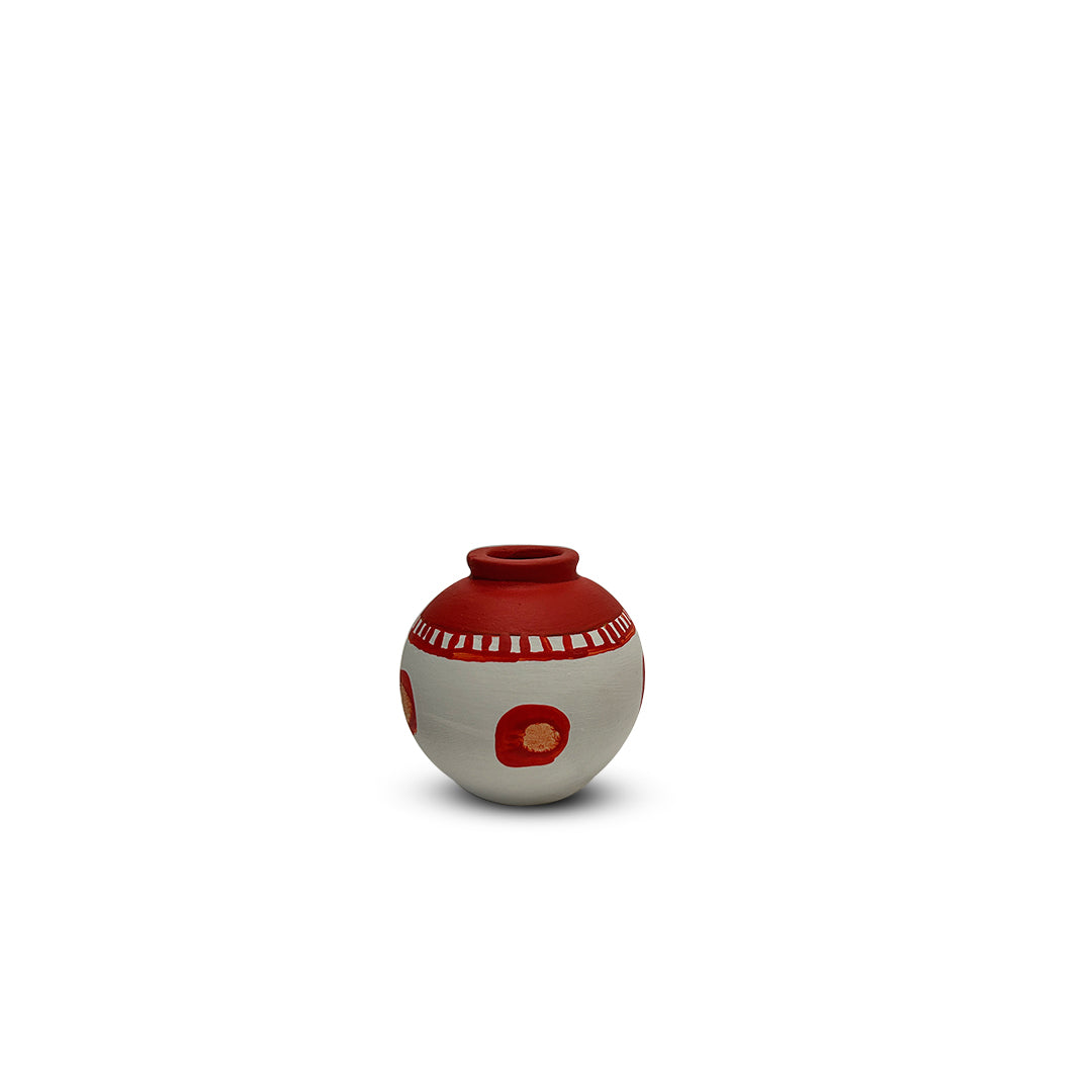 Hand-Painted Earthen Terracotta Vase - Vases / Decorative for Home Miniature Terracotta Pots