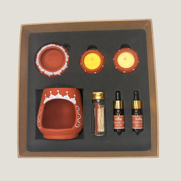 Tea light candle diffuser set - Gift Box – Mudkart