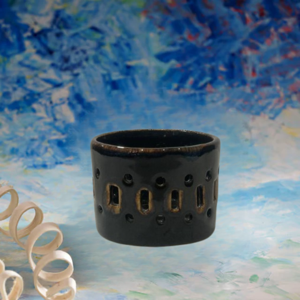 Midnight Halo Ceramic Candle Holder