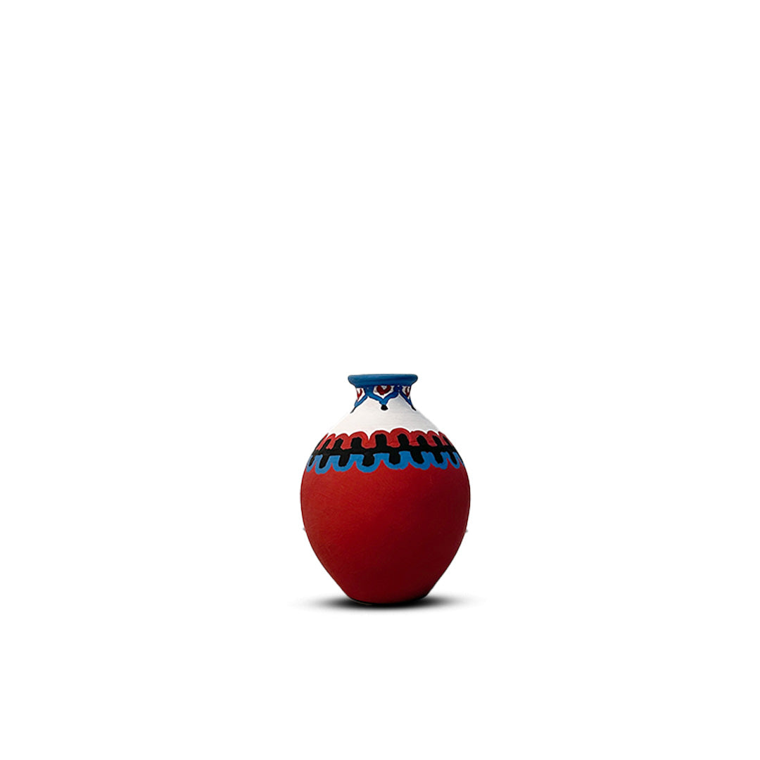 Hand-Painted Earthen Terracotta Vase - Vases / Decorative for Home Miniature Terracotta Pots