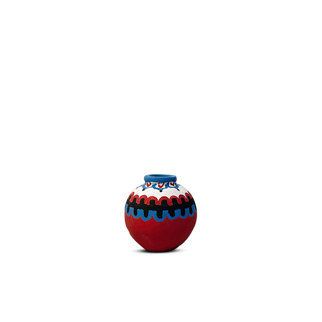 Hand-Painted Earthen Terracotta Vase - Vases / Decorative for Home Miniature Terracotta Pots