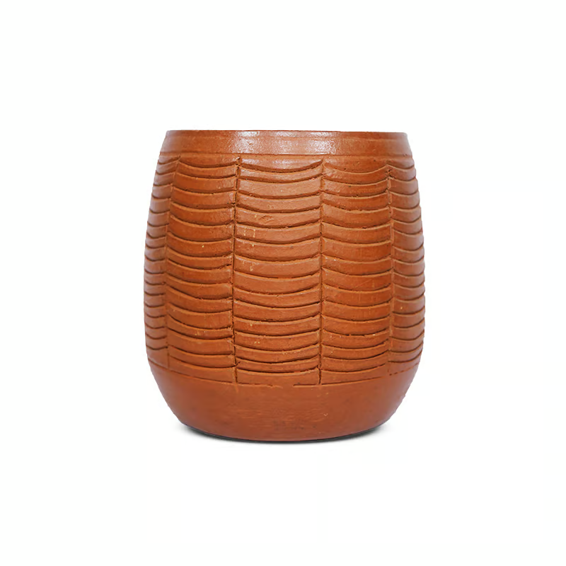 Terracotta Striped Design Planters | Clay Pot