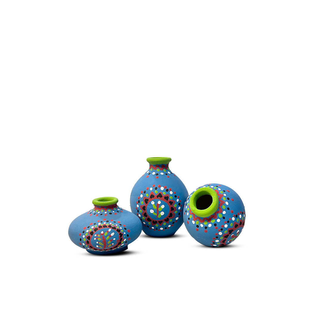 Hand-Painted Earthen Terracotta Vase - Vases / Decorative for Home Miniature Terracotta Pots