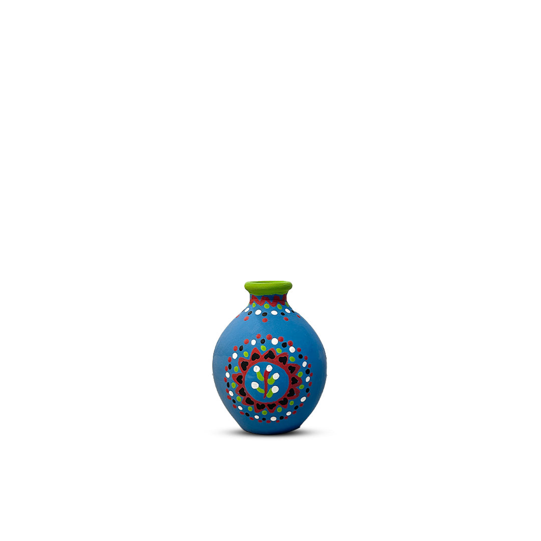 Hand-Painted Earthen Terracotta Vase - Vases / Decorative for Home Miniature Terracotta Pots