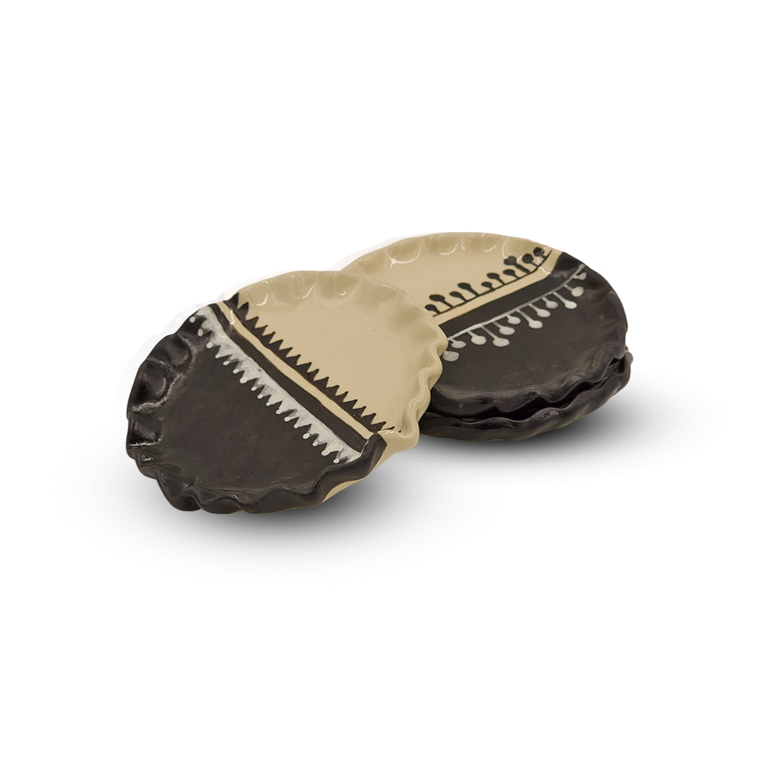 Two-Tone Scalloped Ceramic small Plate
