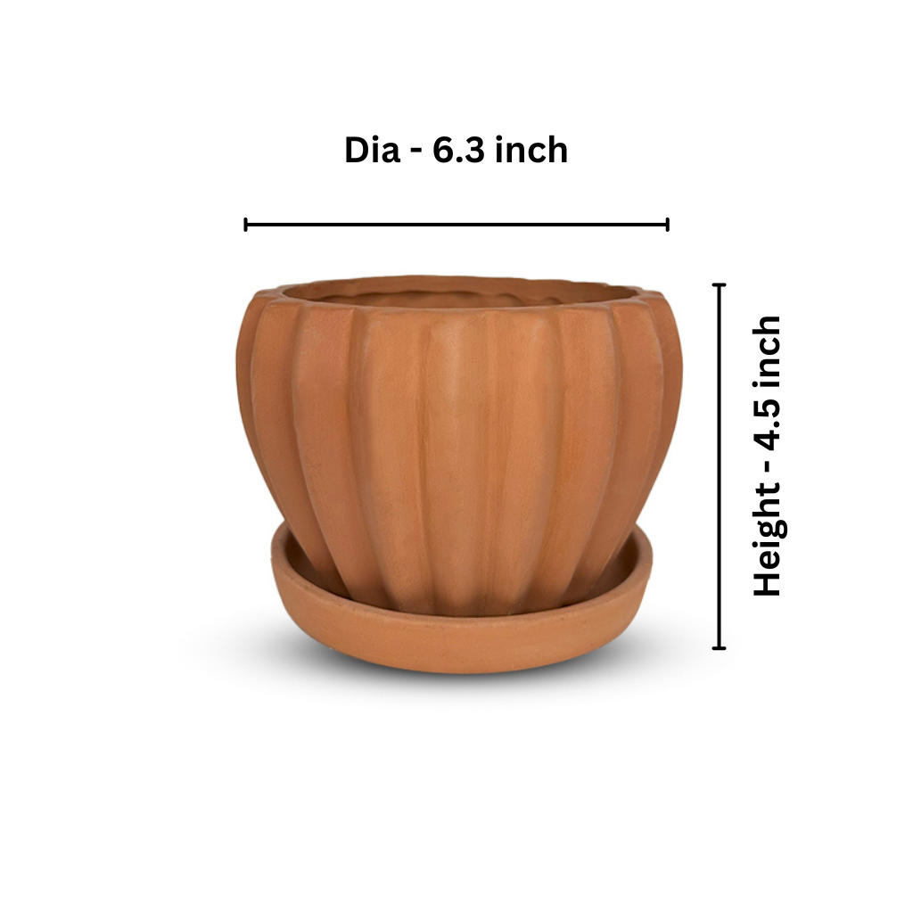 Gear Flower Pot with Plate