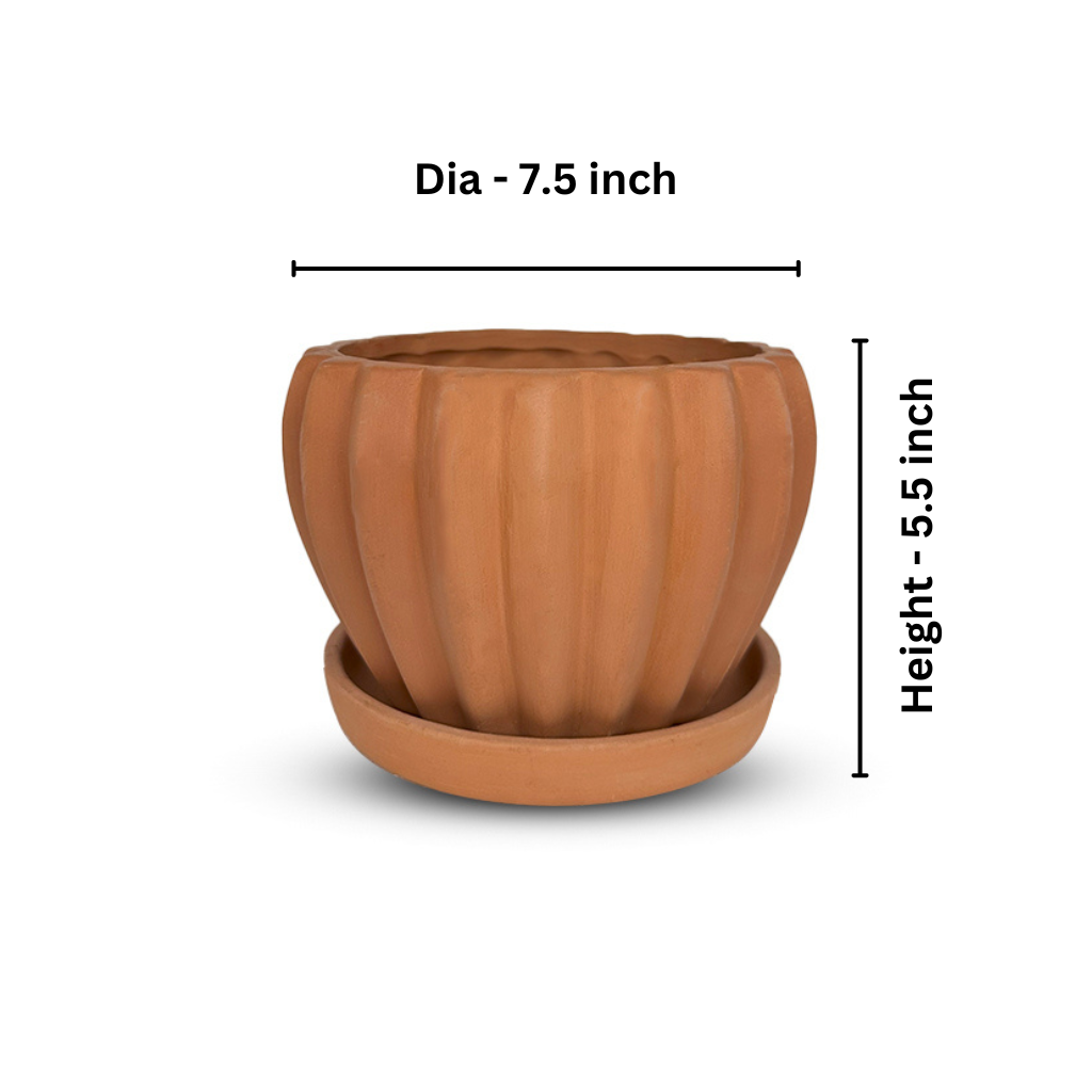 Gear Flower Pot with Plate