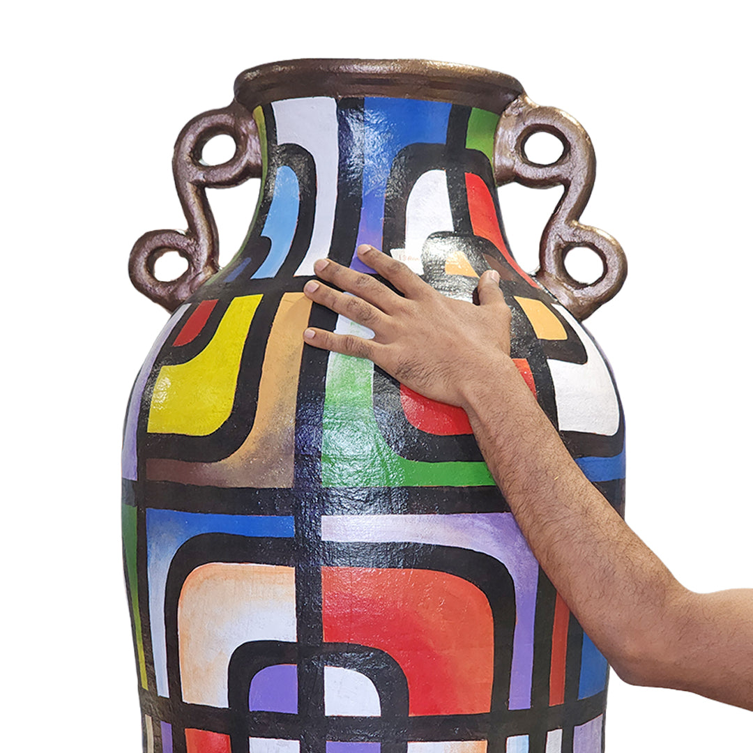 Terracotta Mosaic Harmony Vase/Long Pot/Long Vase