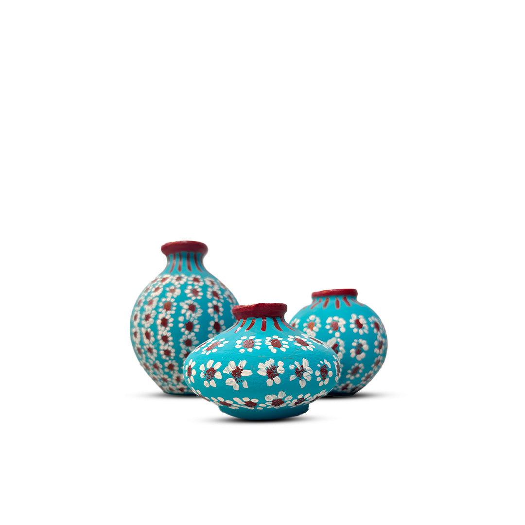 Hand-Painted Earthen Terracotta Vase - Vases / Decorative for Home Miniature Terracotta Pots