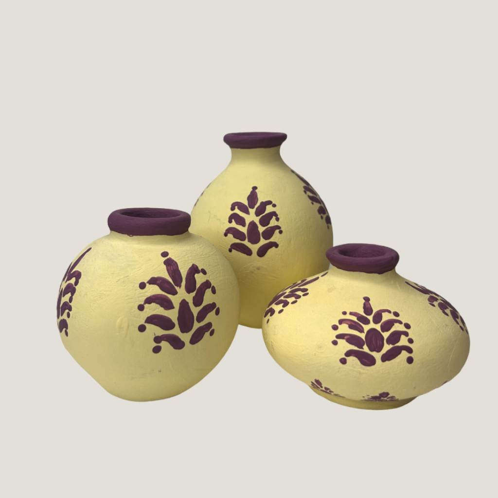 Hand-Painted Earthen Terracotta Vase - Vases / Decorative for Home Miniature Terracotta Pots