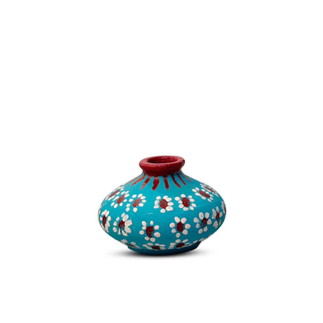 Hand-Painted Earthen Terracotta Vase - Vases / Decorative for Home Miniature Terracotta Pots