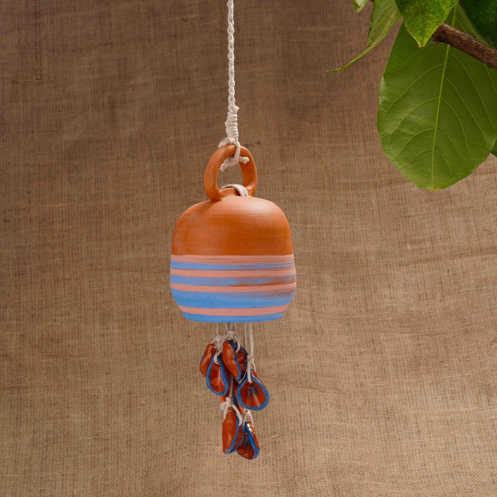 Blue Lined Terracotta Bell