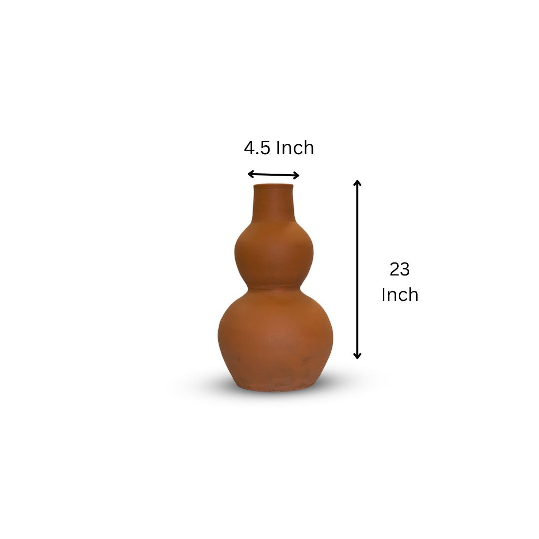 Double Curve Terracotta Decorative Vase - Flower Vase