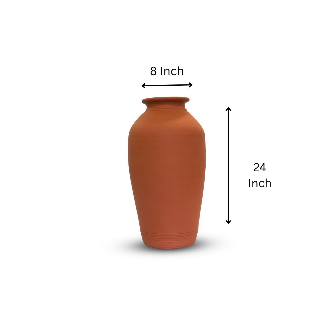 Classic Tall Terracotta Storage Jar - flower Vase