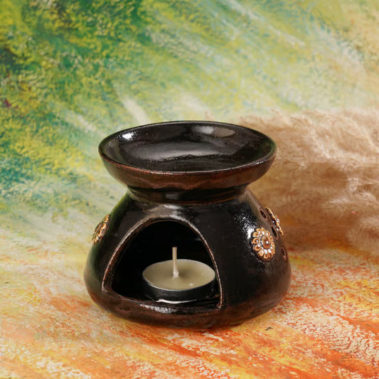 Brown Black Oil Diffuser/ Tea Light Candle Holder/ceramic